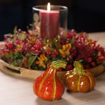 daiktų Moliūgai keraminės rudens dekoracijos rudai oranžinės 10/13 cm 2 vnt.