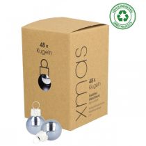 daiktų Mini kalėdiniai kamuoliukai stiklas mėlynas matinis/blizgus Ø2cm 44 vnt