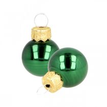 Mini kalėdiniai kamuoliukai stiklas žalias matinis/blizgus Ø2cm 44p