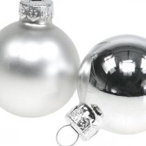 Kalėdiniai rutuliai stiklinis sidabrinis rutuliukas matinis/blizgus Ø4cm 60p