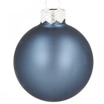 Kalėdiniai rutuliai stiklas mėlynas matinis blizgus Ø5,5cm 28psl