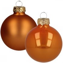 Kalėdiniai niekučiai stiklas oranžinis matinis blizgus Ø5,5cm 26psl