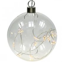 Kalėdinis kamuolys LED rutulys Ø12cm 15L viduje šiltai baltas laikmatis