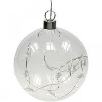 Kalėdinis kamuolys LED rutulys Ø12cm 15L viduje šiltai baltas laikmatis