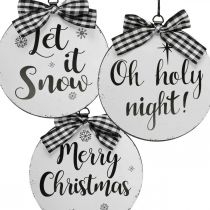 daiktų Dekoratyvinė kabykla Kalėdų eglutės rutulys metalinis vintage Ø15cm 3 vnt