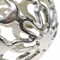 Dekoratyvinis rutulys ažūrinis metalinis sidabras Ø15cm