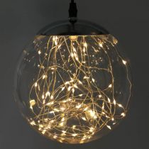 LED rutulys didelis viduje ir išorėje Ø20cm skaidrus 80L šiltai baltas