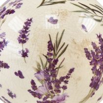 daiktų Keraminis rutulys mažas levandų keramikos dekoravimas purpurinis kremas Ø9,5cm
