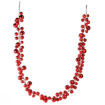 daiktų Raudona girlianda iš žaisliukų, 160 cm dydžio, kalėdinė eglutės puošmena