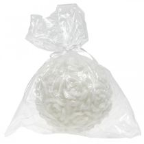 daiktų Rutulinė žvakė su rožių motyvu, stalo dekoracija vestuvėms ir gimtadieniams, 10,5 cm, balta