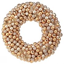daiktų Rutulinis vainikas Kalėdinis vainikas Gold Pearl Clear Ø33cm