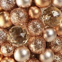 daiktų Rutulinis vainikas Kalėdinis vainikas Gold Pearl Clear Ø33cm