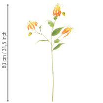 daiktų Dirbtinės oranžinės gėlės „Gloriosa“ su ilgais stiebais vazoms, 80 cm, 3 vnt.