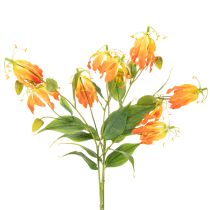 daiktų Dirbtinės oranžinės gėlės „Gloriosa“ su ilgais stiebais vazoms, 80 cm, 3 vnt.