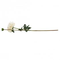 daiktų Dirbtinė gėlė Dahlia White Dirbtinė gėlė su pumpuru H57cm