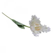 Dirbtinė gėlė, papūga tulpė baltai žalia, pavasarinė gėlė 69cm
