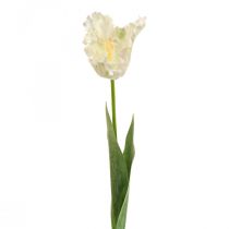 Dirbtinė gėlė, papūga tulpė baltai žalia, pavasarinė gėlė 69cm