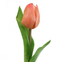 Dirbtinė gėlė Tulip Peach Real Touch pavasario gėlė H21cm