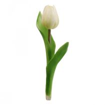 Dirbtinė Tulpė White Real Touch pavasario gėlė H21cm