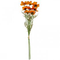 daiktų Dirbtinės gėlės Cosmea Orange papuošalų krepšelis H51cm 3 vnt
