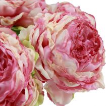 daiktų Dirbtinės gėlės Dekoracija Dirbtiniai bijūnai Rožiniai Antikvariniai 27cm 7vnt