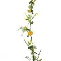 Dirbtinių gėlių dekoratyvinė kabykla pavasario vasara geltona balta 150cm