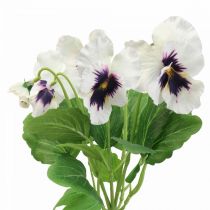 Dirbtinės gėlės, šilkinės gėlės, našlaitės Violetinė Balta 29cm