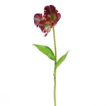 daiktų Dirbtinė gėlė papūgos tulpė dirbtinė dekoratyvinė tulpė violetinė 63cm