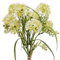 Dirbtinės gėlės baltos aliuminės dekoracijos dekoratyviniai svogūnai 34cm 3vnt kekėje
