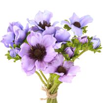 daiktų Dirbtinių gėlių puokštė Anemone Windflower Blue Purple L28cm