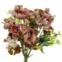 Dirbtinių gėlių deko puokštė ranunculus dirbtinė rožinė 32cm 6vnt