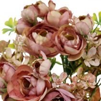 Dirbtinių gėlių deko puokštė ranunculus dirbtinė rožinė 32cm 6vnt