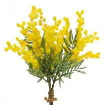 Dirbtinis augalas, sidabrinė akacija, deko mimoza geltona, 39cm 3vnt