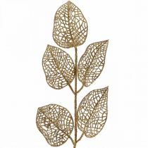Dirbtiniai augalai, šakų apdaila, deko lapų auksiniai blizgučiai L36cm 10v