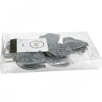 daiktų Dirbtiniai augalai, šakų apdaila, dekoratyviniai lapų sidabriniai blizgučiai L36cm 10 vnt