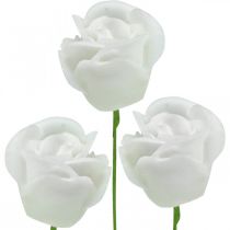 Dirbtinės rožės kreminis vaškas rožės deko rožės vaškas Ø6cm 18 vnt
