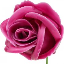 Dirbtinės rožės fuksijos vaškas rožės deko rožių vaškas Ø6cm 18 vnt.