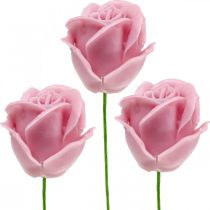 daiktų Dirbtinės rožės rožinis vaškas rožės deko rožės vaškas Ø6cm 18p