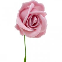 daiktų Dirbtinės rožės rožinis vaškas rožės deko rožės vaškas Ø6cm 18p