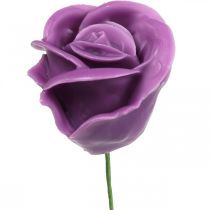 daiktų Dirbtinės rožės violetinis vaškas rožės dekoratyvinės rožės vaškas Ø6cm 18 vnt