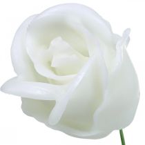 daiktų Dirbtinės rožės baltos vaško rožės dekoratyvinės rožės vaškas Ø6cm 18vnt