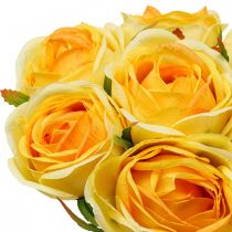 Dirbtinės rožės Geltonos Dirbtinės rožės Šilkinės gėlės 28cm 7vnt