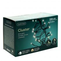 daiktų LED šviesos grandinėlė lauke 288er 2,4m juoda/šilta balta