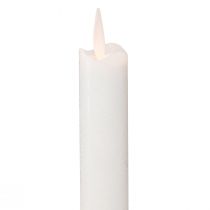 daiktų LED žvakių vaško lazdelės žvakės baltos baterijai 24cm 2 vnt