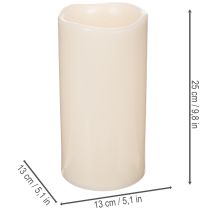 daiktų Didelė LED žvakė, maitinama baterijomis, su laikmačiu, šiltai balta, skirta lauko sąlygoms, 25 cm