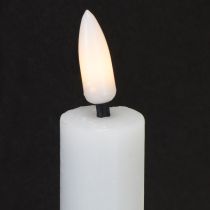 daiktų LED žvakės, baltos, siaurėjančios, vaškinės, šiltai baltos, 24,5 cm, 2 vnt.