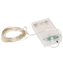 daiktų LED girliandos, 40 šiltos baltos šviesos mikro LED lemputės, laikmatis, baterijos, 6 vnt.