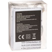 daiktų Baterijomis maitinamos lempučių girliandos, skirtos naudoti patalpose, šiltai balta, 10 LED, 1 m ilgio, 6 vnt.