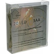 daiktų LED girlianda, 20 lempučių, maitinama baterijomis, 2 m, šiltai balta, 6 vnt.