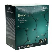 daiktų LED ryžių šviesos grandinėlė šiltai balta lauko 720er 54m